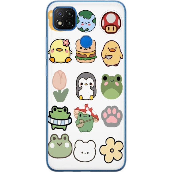 Xiaomi Redmi 9C NFC Genomskinligt Skal Kawaii Friends – söta figurer i japansk stil