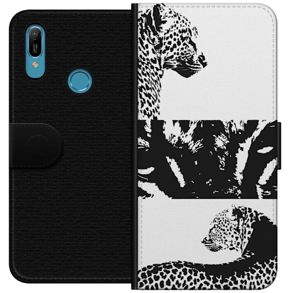 Huawei Y6 (2019) Lommeboketui Leopard Faces