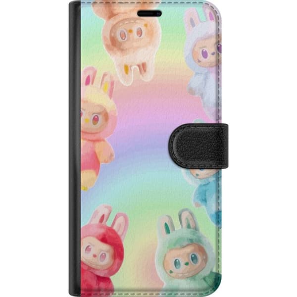 Kompatibel Tegnebogsetui til Apple iPhone 11 Bunny Party Pasteldesign søde kaninfigurer i regnbuefarver med en legende, drømmeagtig stemning i bløde