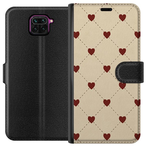 Xiaomi Redmi Note 9 Tegnebogsetui Hjertegitter