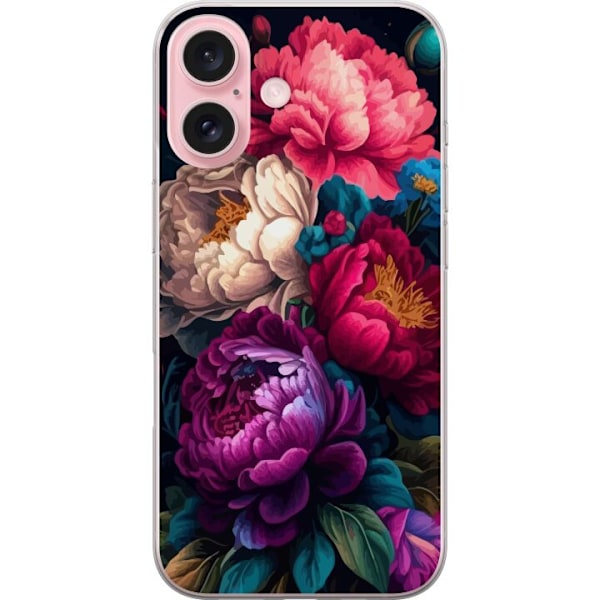 Apple iPhone 16 Gennemsigtig cover Färgglada blommor