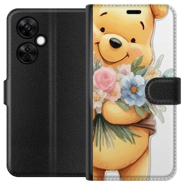 OnePlus Nord CE 3 Lite Tegnebogsetui Nalle Puh med blomster - klassisk børnefavorit i en blomstrende forårs miljø