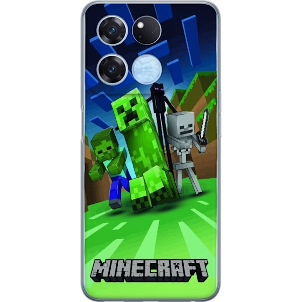 OnePlus Ace Racing Genomskinligt Skal Minecraft Creeper mobilskal i klassisk grön pixelstil