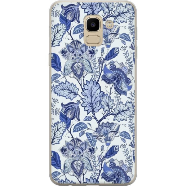 Samsung Galaxy J6 Gennemsigtig cover Blomster Blå...