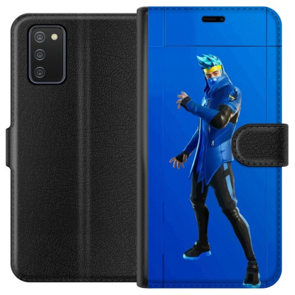 Samsung Galaxy A02s Lompakkokotelo Fortnite - Ninja Blue