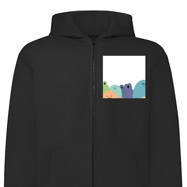 Zip-Hoodie | Huvtröja med Dragkedja för Vuxna Figurer svart L