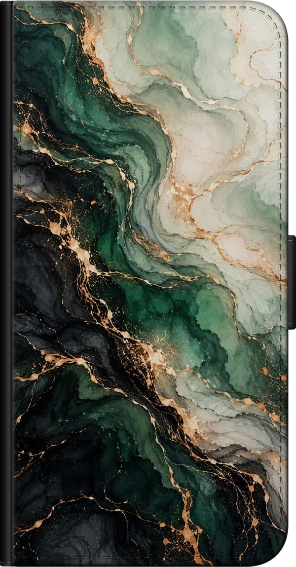 Kompatibel Tegnebogsetui til Samsung Galaxy Note10+ Smaragdmarmor grøn