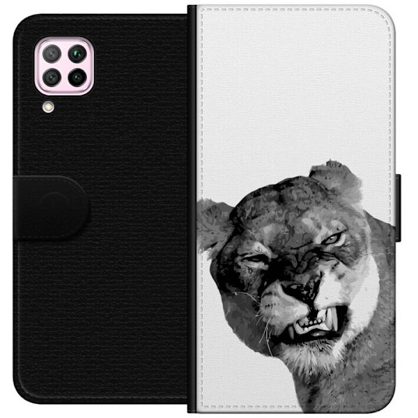 Huawei P40 lite Plånboksfodral Lejon Konst Artistiskt Djurmotiv Afrikanskt Stil Djungel Känsla Grafiskt Motiv Hemdekor Djurtema