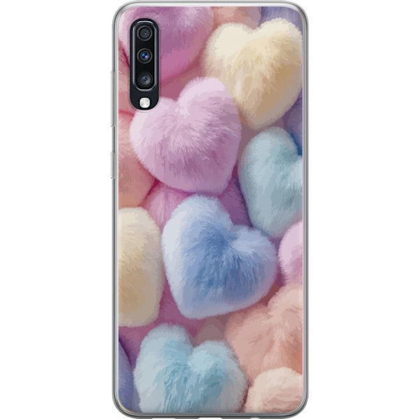 Samsung Galaxy A70 Gennemsigtig cover Hjerter Kærlighed Grafisk Design Romantisk Motiv Populær Symbol Grafisk Mønster Dekoration