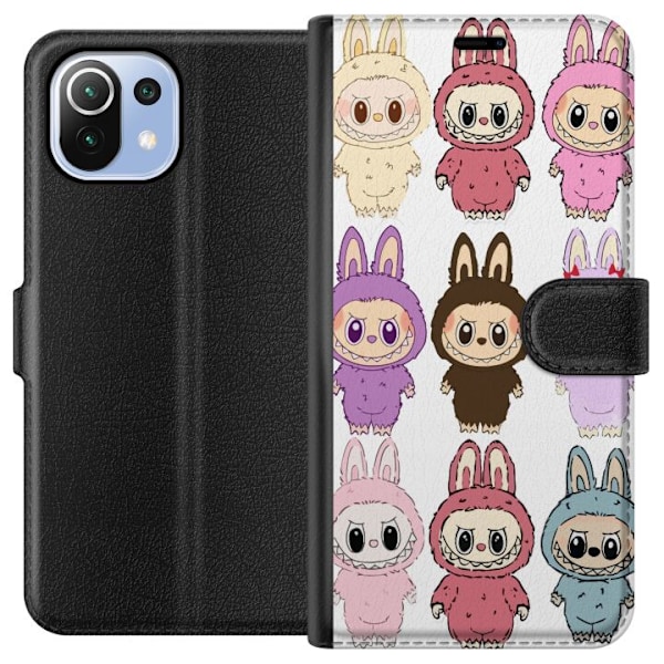 Xiaomi Mi 11 Lite Plånboksfodral Labubu Pink Monster – Popkonst med Kawaii-touch