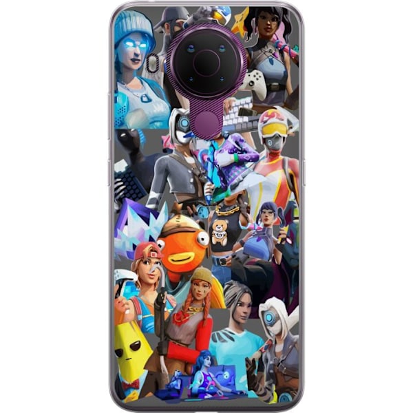 Nokia 5.4 Läpinäkyvä kuori Fortnite