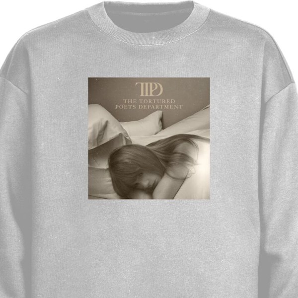 Sweatshirt för Vuxen | Klassisk Collegetröja Taylor Swift - TTPD grå S