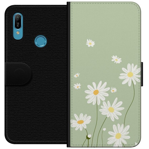 Huawei Y6 (2019) Plånboksfodral Prästkragar – blommigt mö