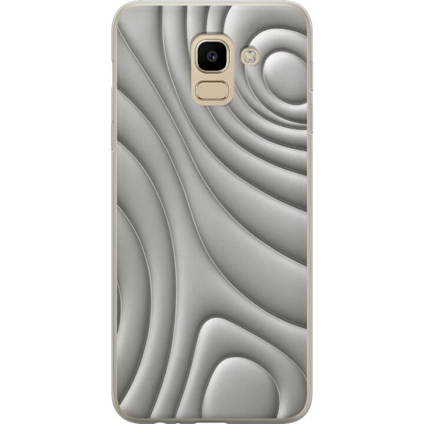 Samsung Galaxy J6 Genomskinligt Skal Silver Waves