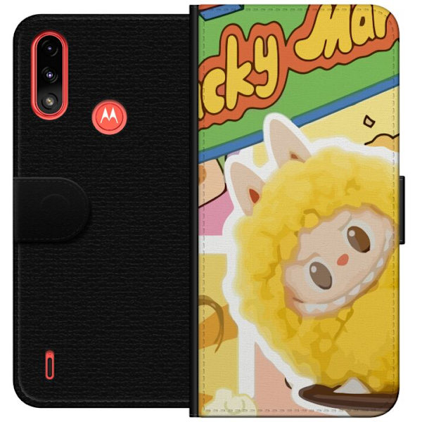 Motorola Moto E7 Power Lompakkokotelo Labubu Wacky Mart Pop Mart -sarjan keräilyfiguuri Söpö Muotoilu Suosittu Teemalelu Sarja Luova Taidelelu