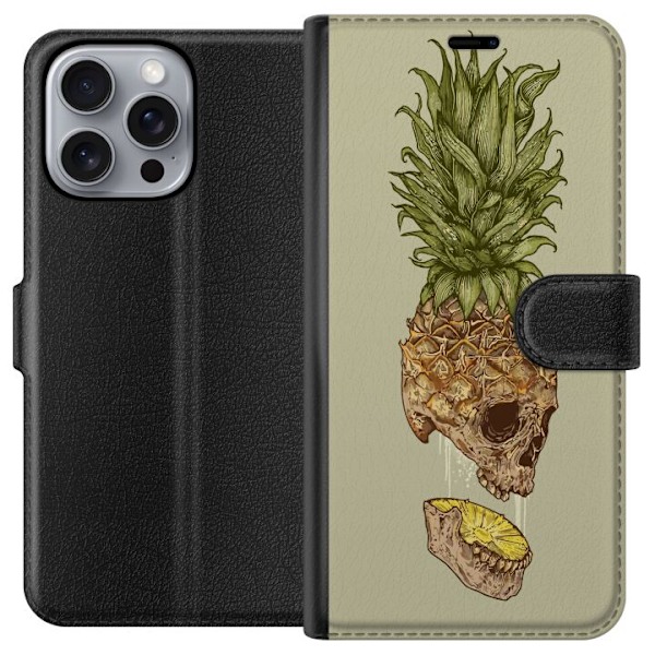 Apple iPhone 16 Pro Max Plånboksfodral Ananas döskalle