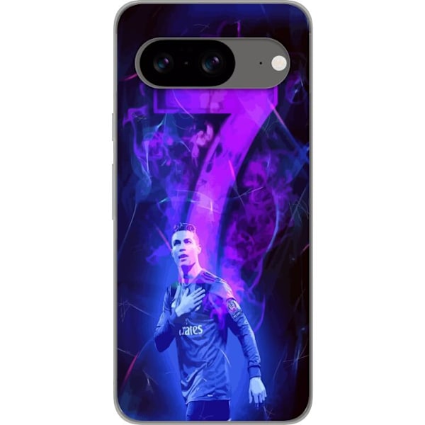 Google Pixel 8 Läpinäkyvä kuori Ronaldo 7 - Jalkapallolegenda Toiminnassa Fanien Puolesta