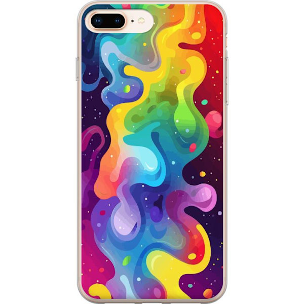 Apple iPhone 7 Plus Genomskinligt Skal Color Splash Abstrakt Konst Design Färgstarkt Mönster Modern Populär Väggkonst Grafiskt Trend