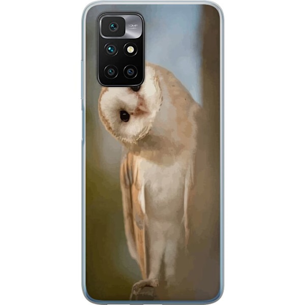 Xiaomi Redmi 10 Genomskinligt Skal Uggla Nyfiken Blick Fågelmotiv Skog Natur Grafiskt Design Populärt Motiv Djur Tema Dekoration