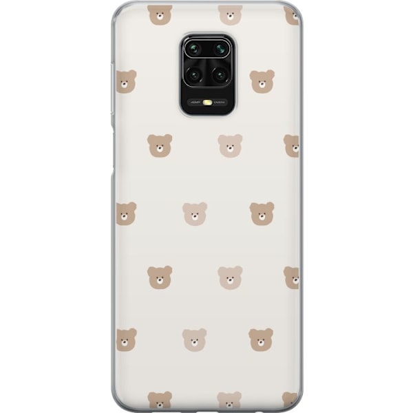 Xiaomi Redmi Note 9S Läpinäkyvä kuori Teddy-tausta - söpöt teddykarhut pehmeällä taustalla