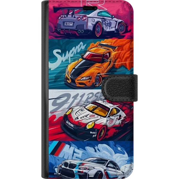Xiaomi Redmi 9 Lommeboketui Fartfylte Biler - Tegnet Mønster