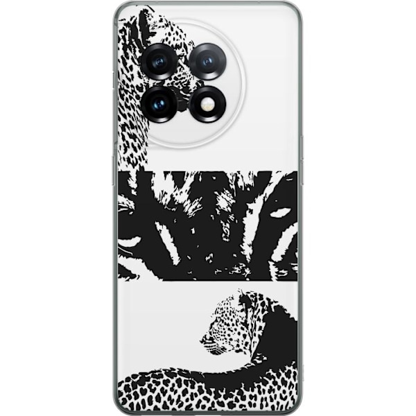 OnePlus 11 Läpinäkyvä kuori Leopard Faces