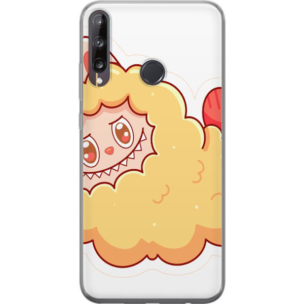 Huawei P40 lite E Genomskinligt Skal Labubu Tvättbjörn Pop Mart Figur Samlarobjekt Söt Design Populärt Motiv Art Toy Kreativ Figurserie