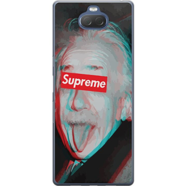 Sony Xperia 10 Plus Läpinäkyvä kuori Supreme Albert Einstein 3D Motiivi Katumuoti Suunnittelu Suosittu Tiede Ikoni Kaupunkitaide