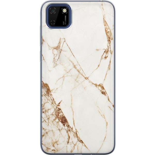 Huawei Y5p Gennemsigtig cover Hvid marmor