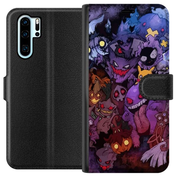 Kompatibel Tegnebogsetui til Huawei P30 Pro Pokemon Haunter