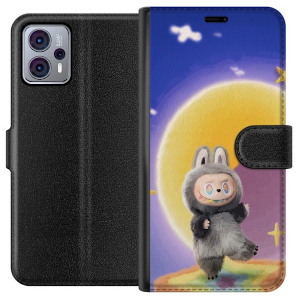 Motorola Moto G23 Tegnebogsetui Labubu Neon Pop - Neonfarvet pop art monster