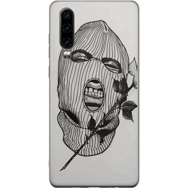 Huawei P30 Genomskinligt Skal Ski Mask Ros Streetwear Design Grafiskt Motiv Spänning Urban Stil Street Art Maskerad Symbol