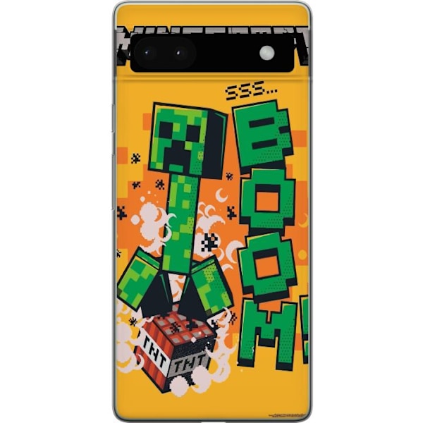 Google Pixel 6a Genomskinligt Skal Minecraft Boom