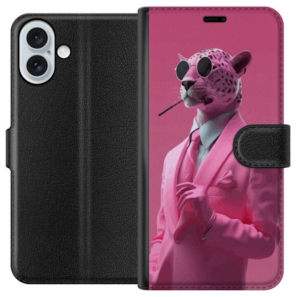 Apple iPhone 16 Plus Tegnebogsetui Rosa Jaguar