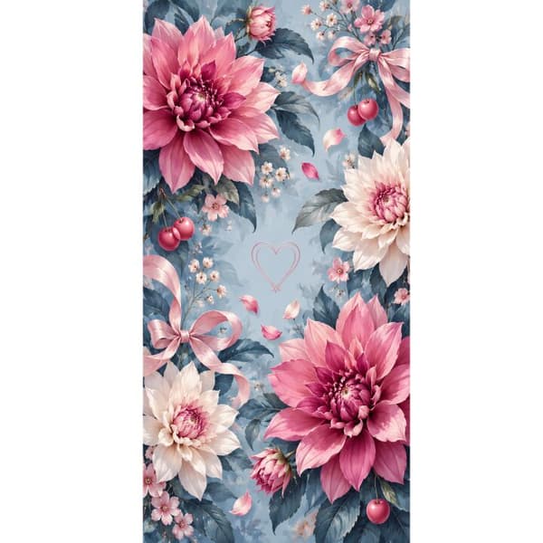 Kompatibel Tegnebogsetui til Apple iPhone 13 Pro rosendahliaer blå