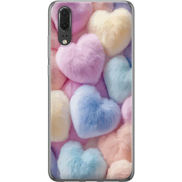 Huawei P20 Genomskinligt Skal Hjärtan Kärlek Grafisk Design Romantiskt Motiv Populärt Symbol Grafiskt Mönster Dekoration