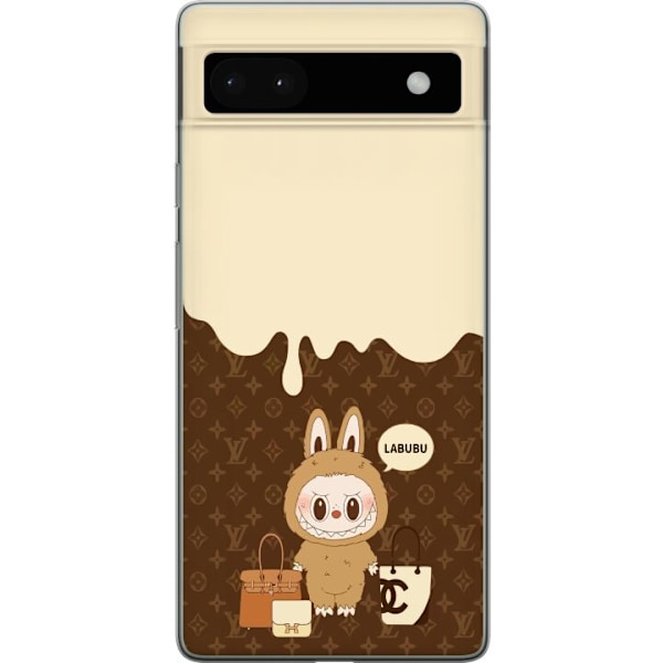 Google Pixel 6a Läpinäkyvä kuori Labubu Blue Chill - Sinise