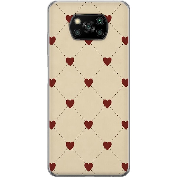 Xiaomi Poco X3 NFC Läpinäkyvä kuori Sydänverkko