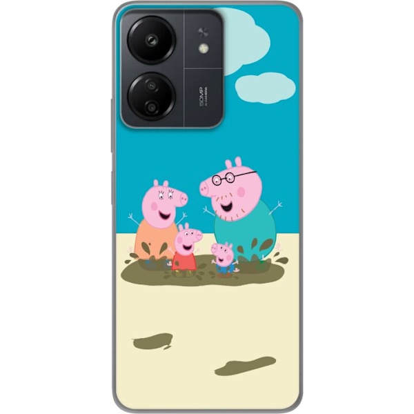 Xiaomi Redmi 13C Läpinäkyvä kuori Greta Possu Perhe Jori Mutapuro Lasten Kuva Sarja Suosittu Lasten Hahmo Ilo