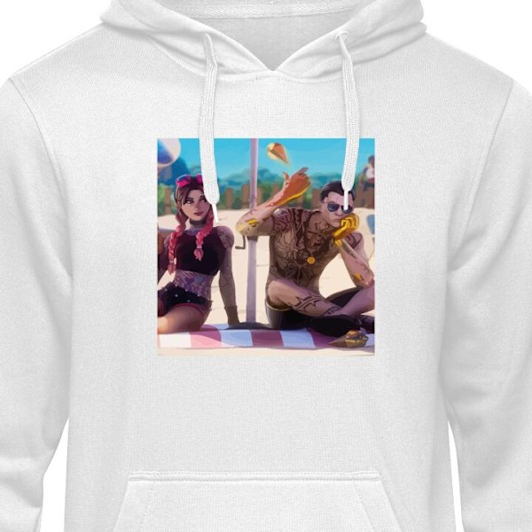 Barn-Hoodie | Mjuk Huvtröja för Barn Fortnite vit 12-13 År