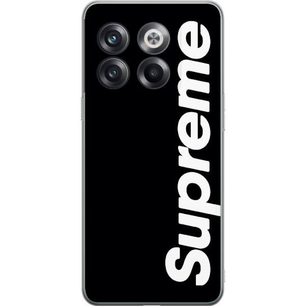 OnePlus 10T Gennemsigtig cover Supreme Sort Hvid Streetwear Design Klassisk Modeikon Trend Urban Stil Grafiskt Motiv Populær