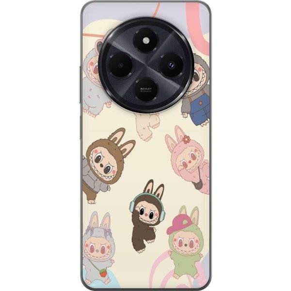 Xiaomi Redmi A4 Genomskinligt Skal Labubu Pop Mart Kollektion Motiv Figur Samling Design Populärt Art Toy Pop Mart Kreativ Grafiskt