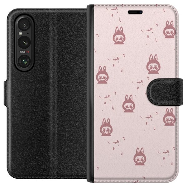 Sony Xperia 1 VI Lompakkokotelo Labubu Neon Pop - Neonvärinen pop art hirviö