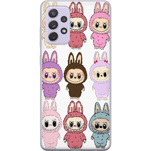 Samsung Galaxy A52s 5G Genomskinligt Skal Labubu Pink Monster – Popkonst med Kawaii-touch