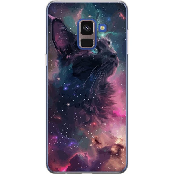 Samsung Galaxy A8 (2018) Läpinäkyvä kuori Kissa galaksissa