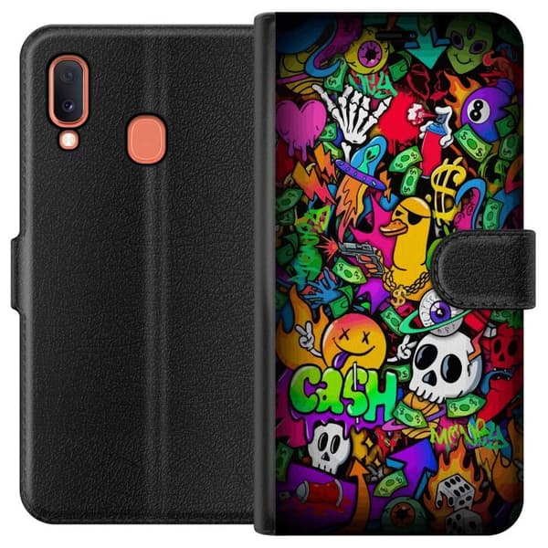 Kompatibelt Plånboksfodral till Samsung Galaxy A20e Stickers