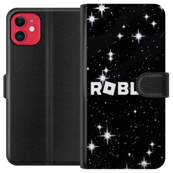 Kompatibel Tegnebogsetui til Apple iPhone 11 Roblox-logo i rummet med stjerner