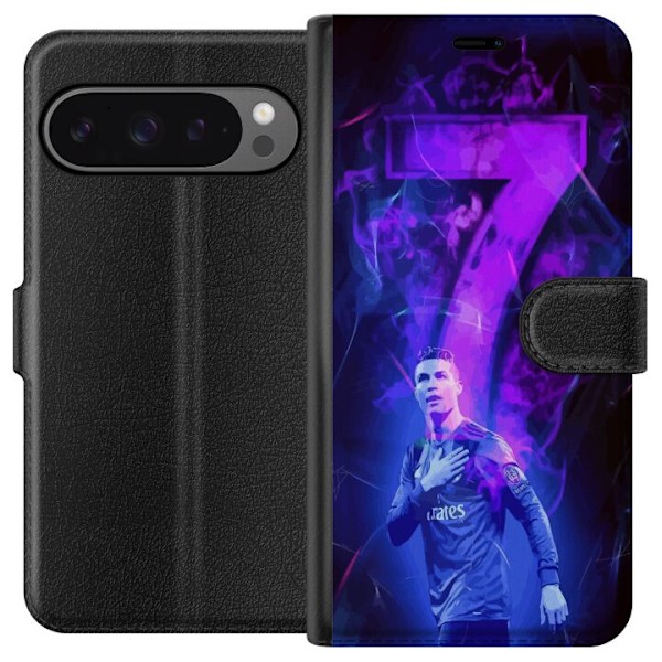 Google Pixel 9 Pro XL Plånboksfodral Ronaldo 7 – Fotbollslegend i Action för Fans