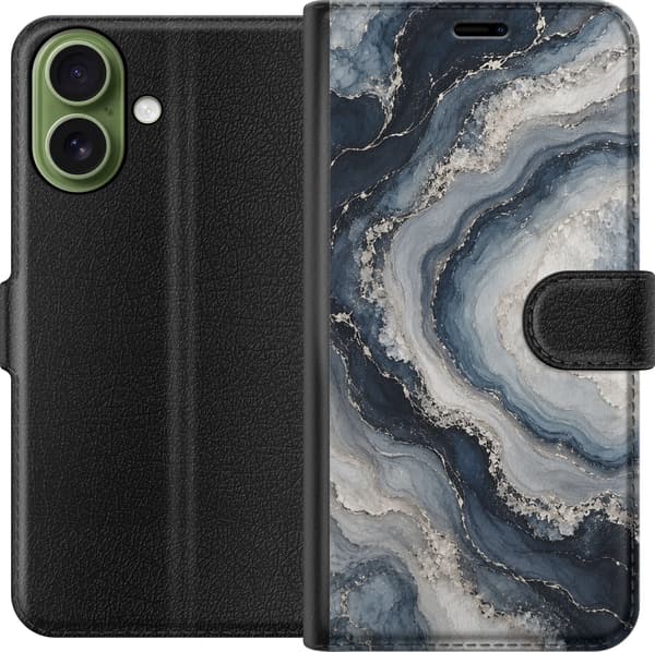 Kompatibel Tegnebogsetui til Apple iPhone 17 Nattagat blå