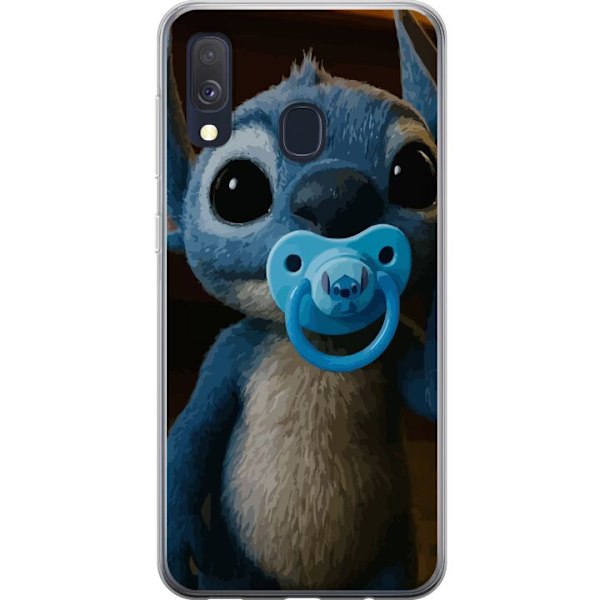 Samsung Galaxy A40 Läpinäkyvä kuori Stitch & Napp - vauvateema söpöllä hahmolla